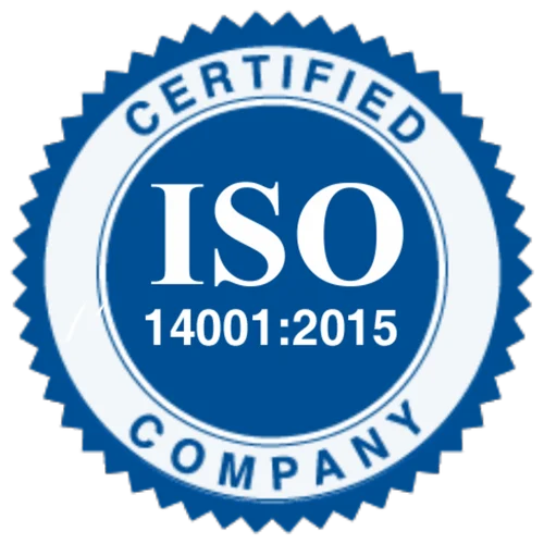 ISO 14001:2015 certified company badge