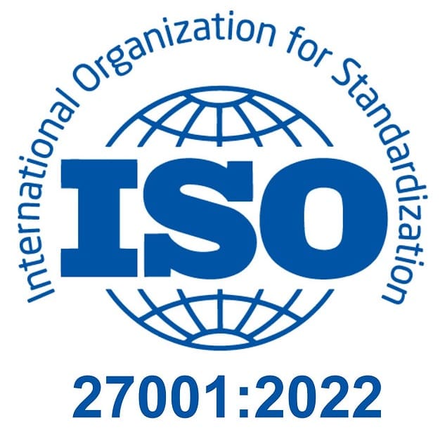 ISO 27001:2022 certified company badge